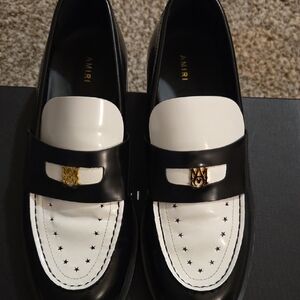 AMIRI Black and White Star Loafers